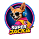 SuperJackie official logo – brave Chihuahua superhero